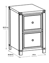 OSHOME Baton Rouge Brushed Walnut 2-Drawer 19-in File Cabinet