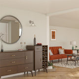 Ameriwood Home Brittany 24-in x 38.8-in Brown Rectangle Bar Cabinet