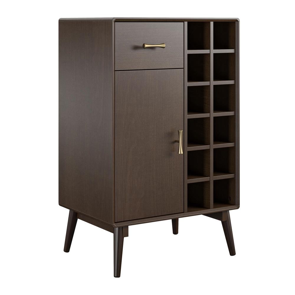 Ameriwood Home Brittany 24-in x 38.8-in Brown Rectangle Bar Cabinet