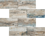Apollo Tile Beige and Gray 11-in x 12-in Matte Recycled Glass Brick Wood Look Wall Tile (9.18-sq. ft/ Carton)