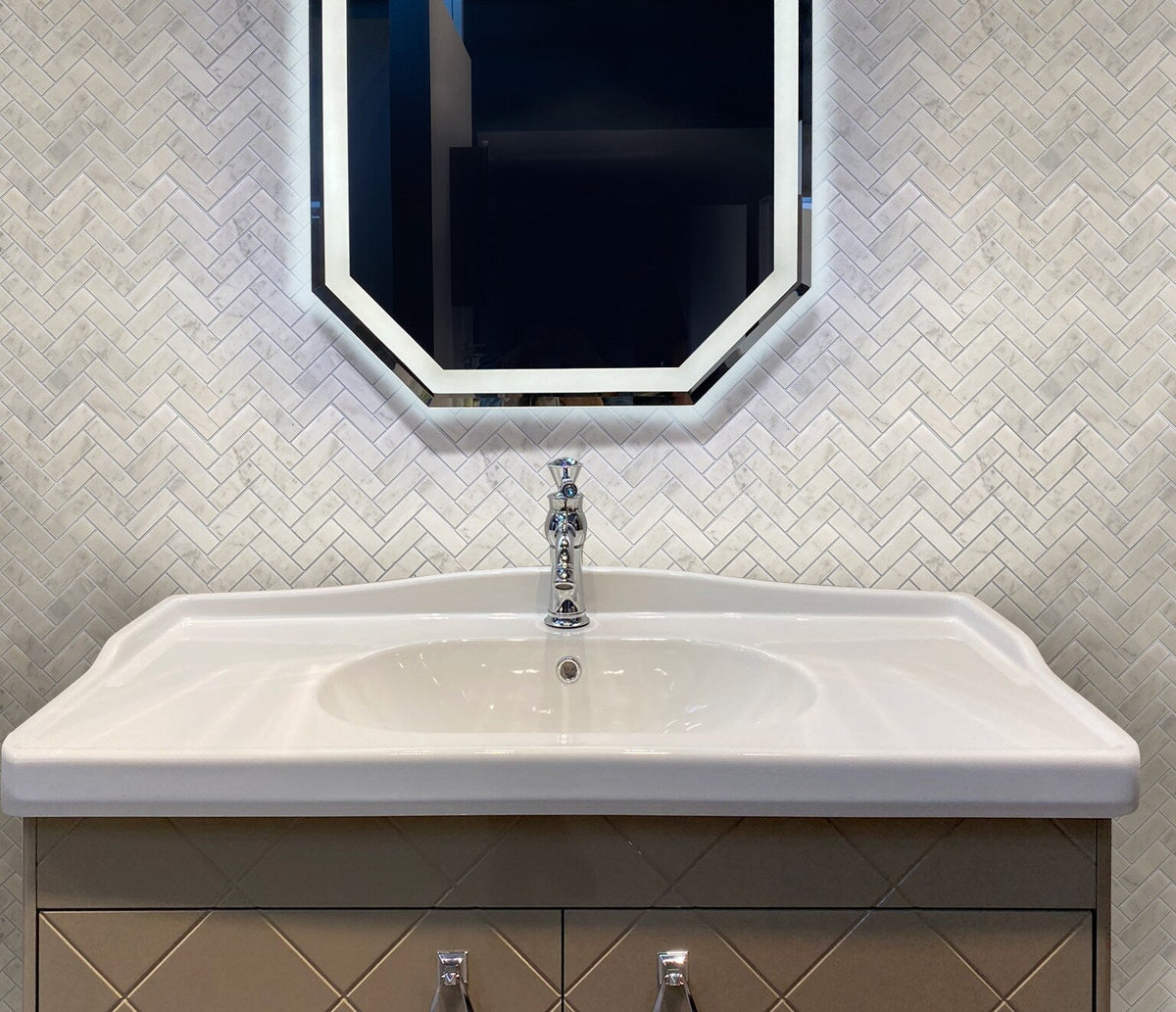Apollo Tile (Sample) Floor and Wall Tile White 4-in x 4-in Honed Marble Floor and Wall Tile