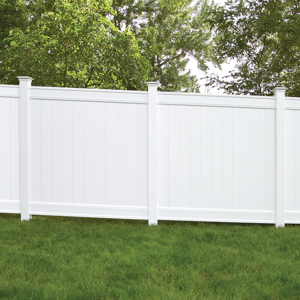 Freedom Everton 6-ft H x 6-ft W White Privacy Vinyl Flat-top Fence Panel (Unassembled)
