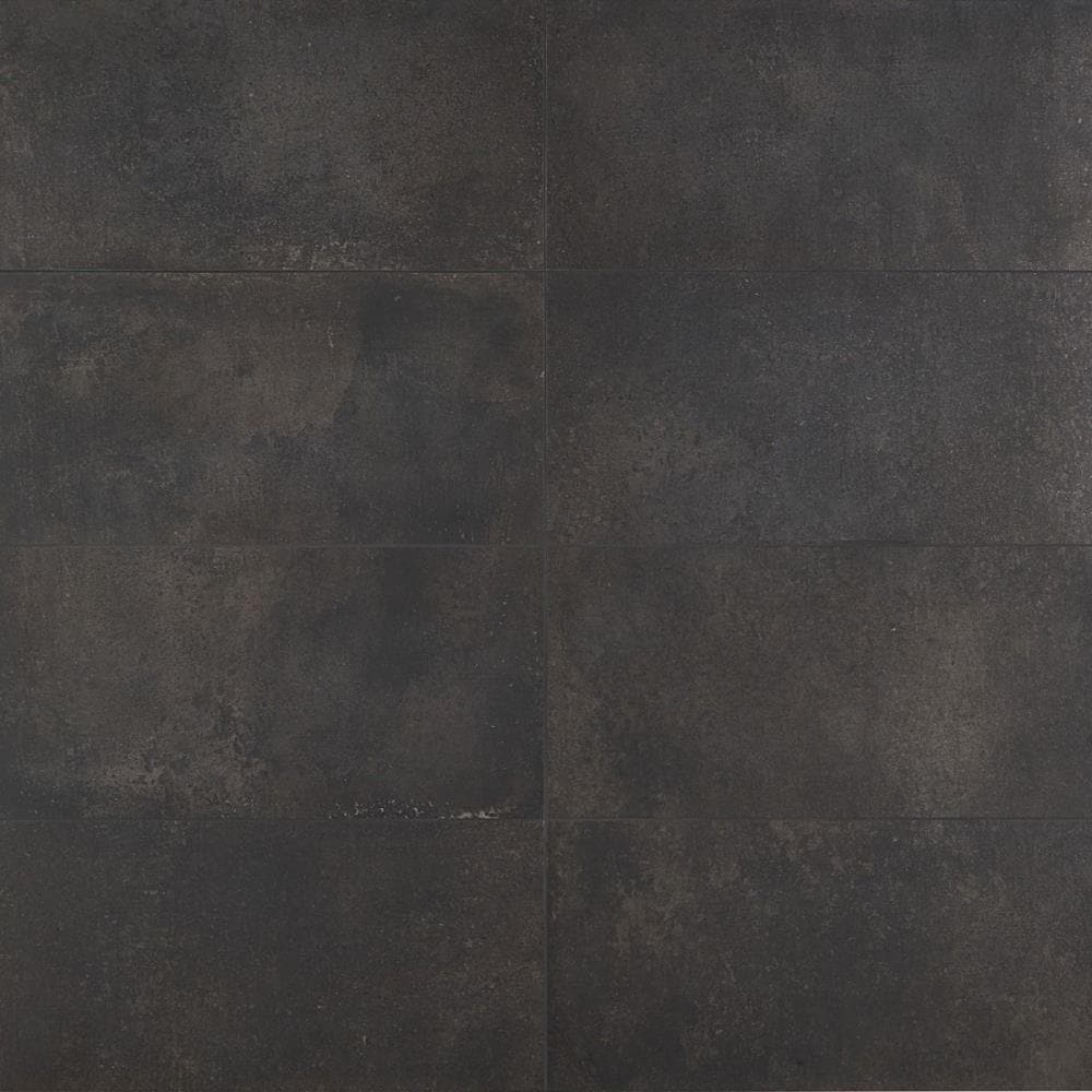 Artmore Tile Midtown Black 12-in x 24-in Matte Porcelain Cement look Floor and Wall Tile product image