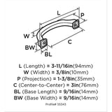 Amerock Revitalize (76mm) Center to Center Arch Handle Drawer Pull