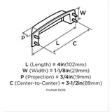 Amerock Highland Ridge 3-1/2-in (89mm) Center to Center Satin Nickel Rectangular Cup Drawer Pull