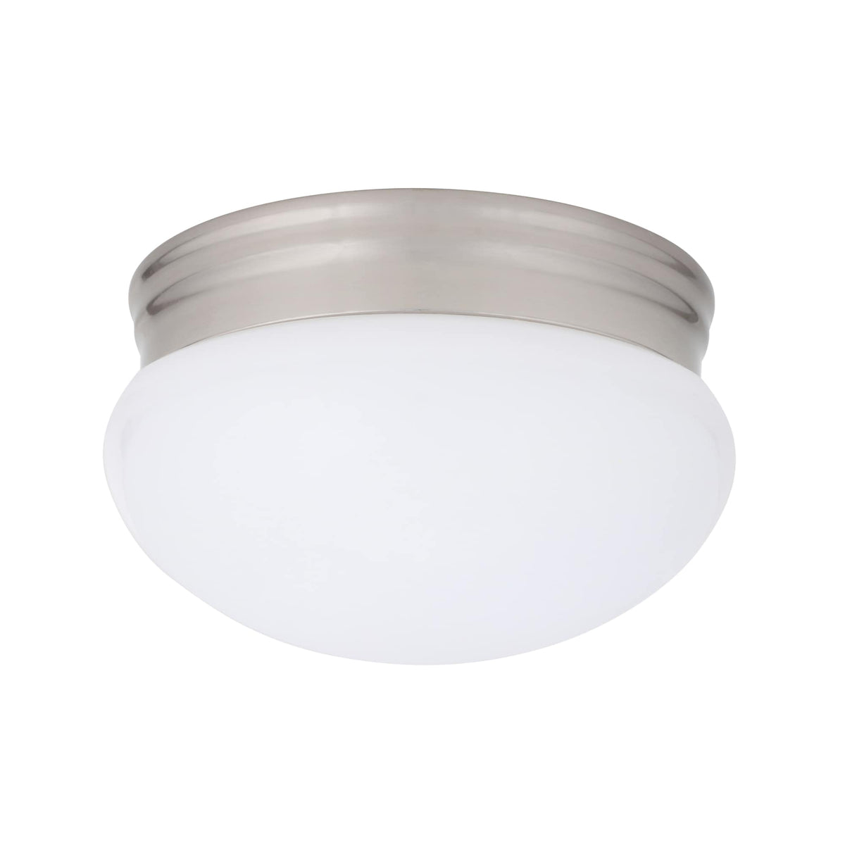 Project Source 9.25-in Brushed Nickel Traditional Flush Mount Light