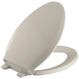 Cachet Quiet-Close Elongated Closed Front Toilet Seat with Grip-Tight Bumpers in White - Super Arbor