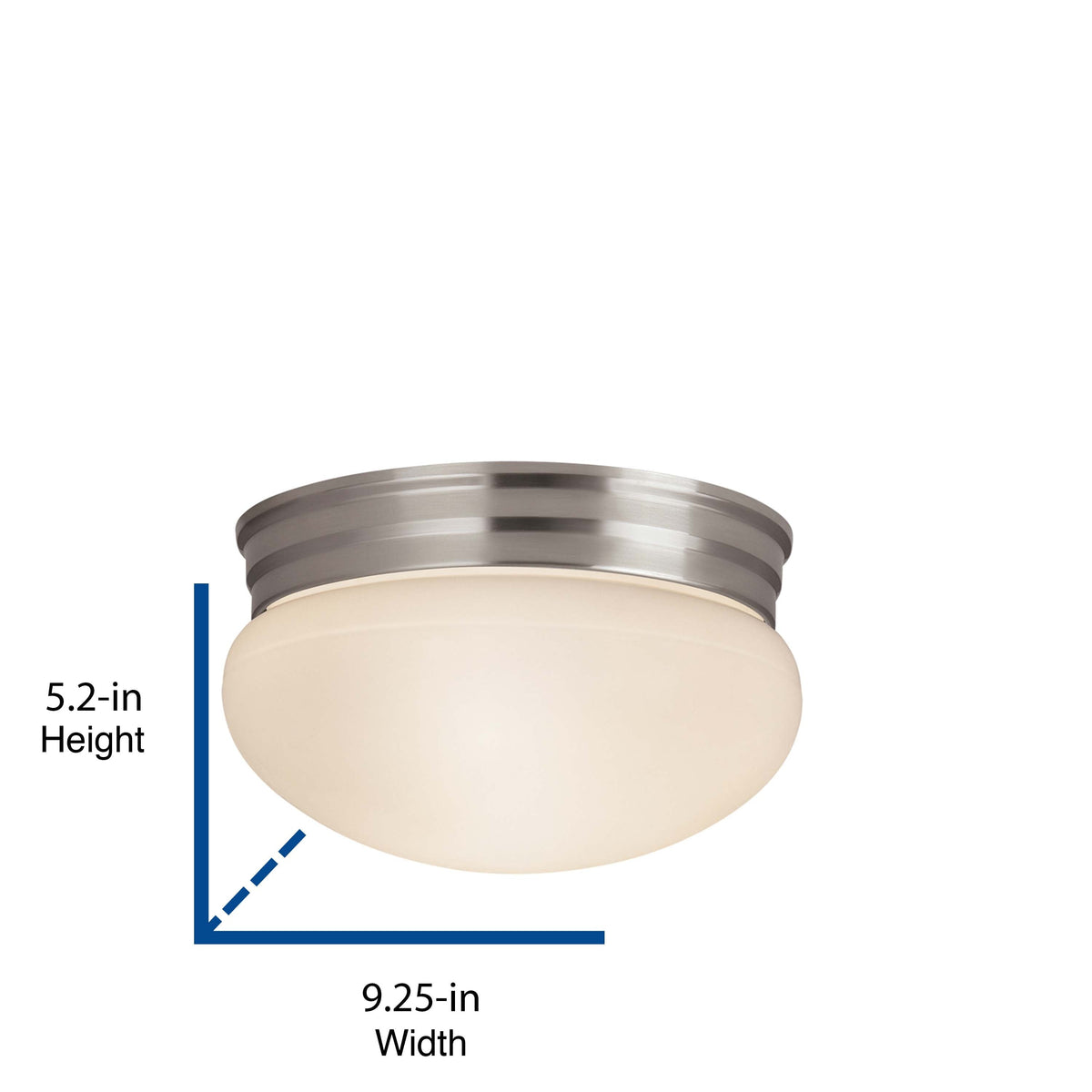Project Source 9.25-in Brushed Nickel Traditional Flush Mount Light