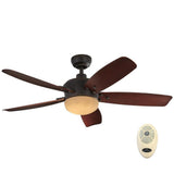Harbor Breeze Saratoga 48-in Oil Rubbed Bronze LED Indoor/Outdoor Ceiling Fan with Remote, Light Kit, 5 Blades