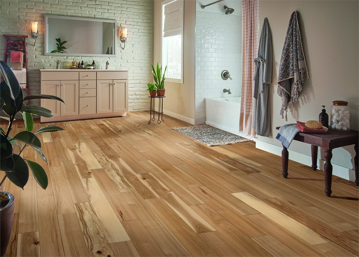Bruce Hickory Natural hardwood flooring — installed room view