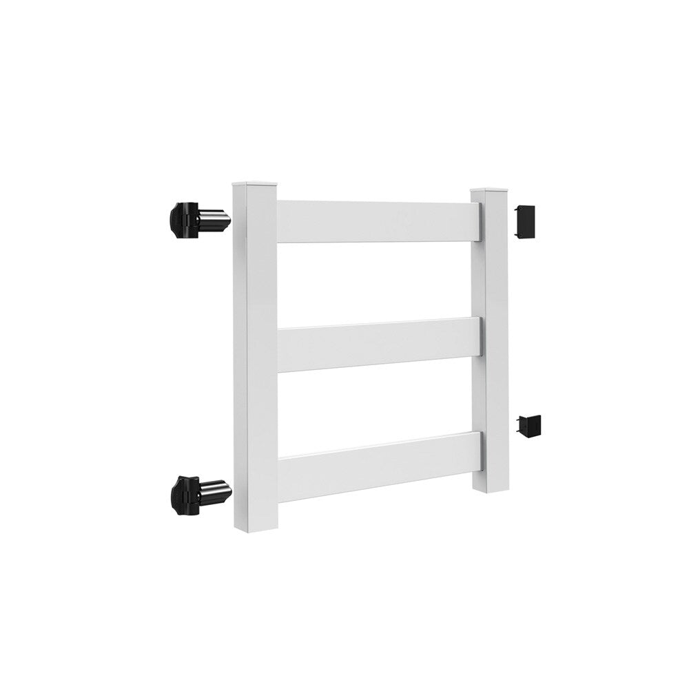 Freedom Post and Rail 4-ft H x 4-ft W White Vinyl Fence Gate (Unassembled)