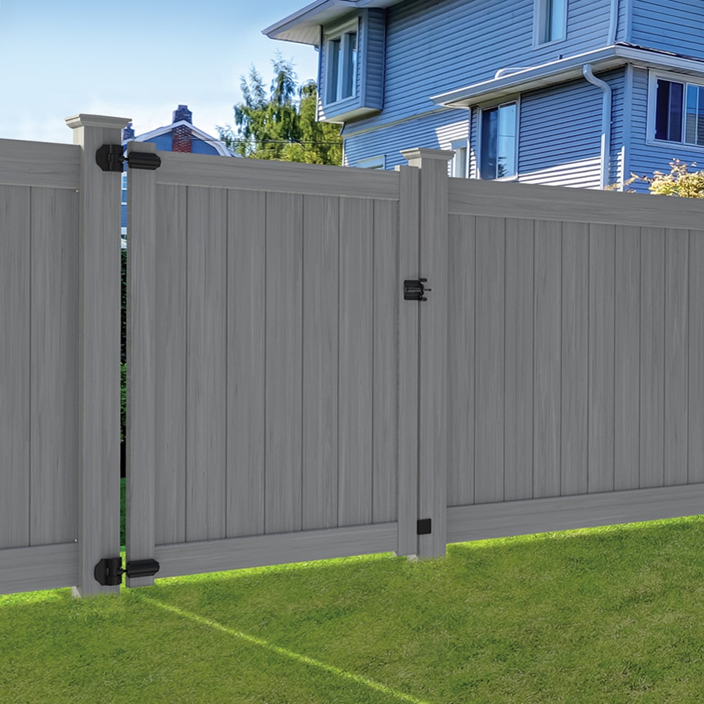 Freedom Bolton 6-ft H x 8-ft W Driftwood Privacy Vinyl Fence Panel (Unassembled)