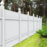 Freedom Brighton 8-ft H x 5-in W White Vinyl Lattice-top Blank Fence Post (Assembled)