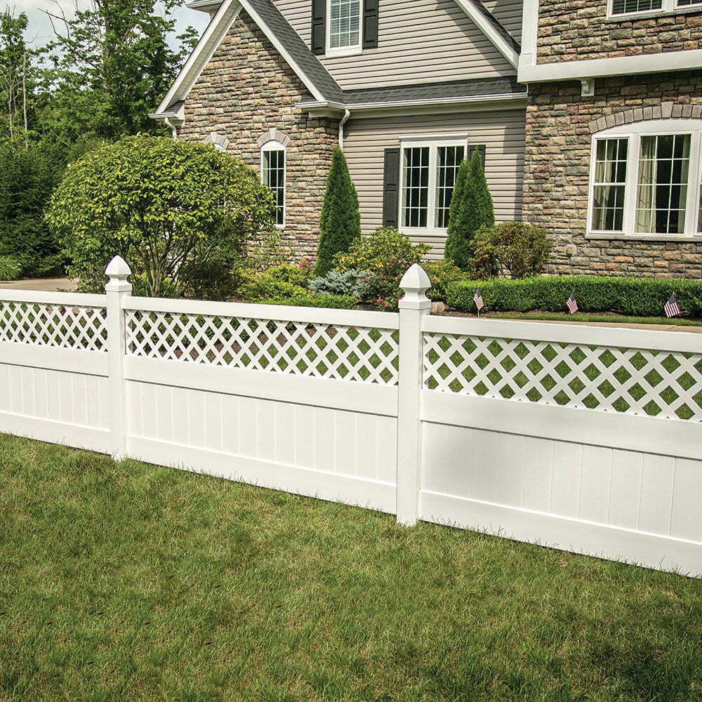 Freedom Conway 4-ft H x 8-ft W White Vinyl Fence Panel (Unassembled)