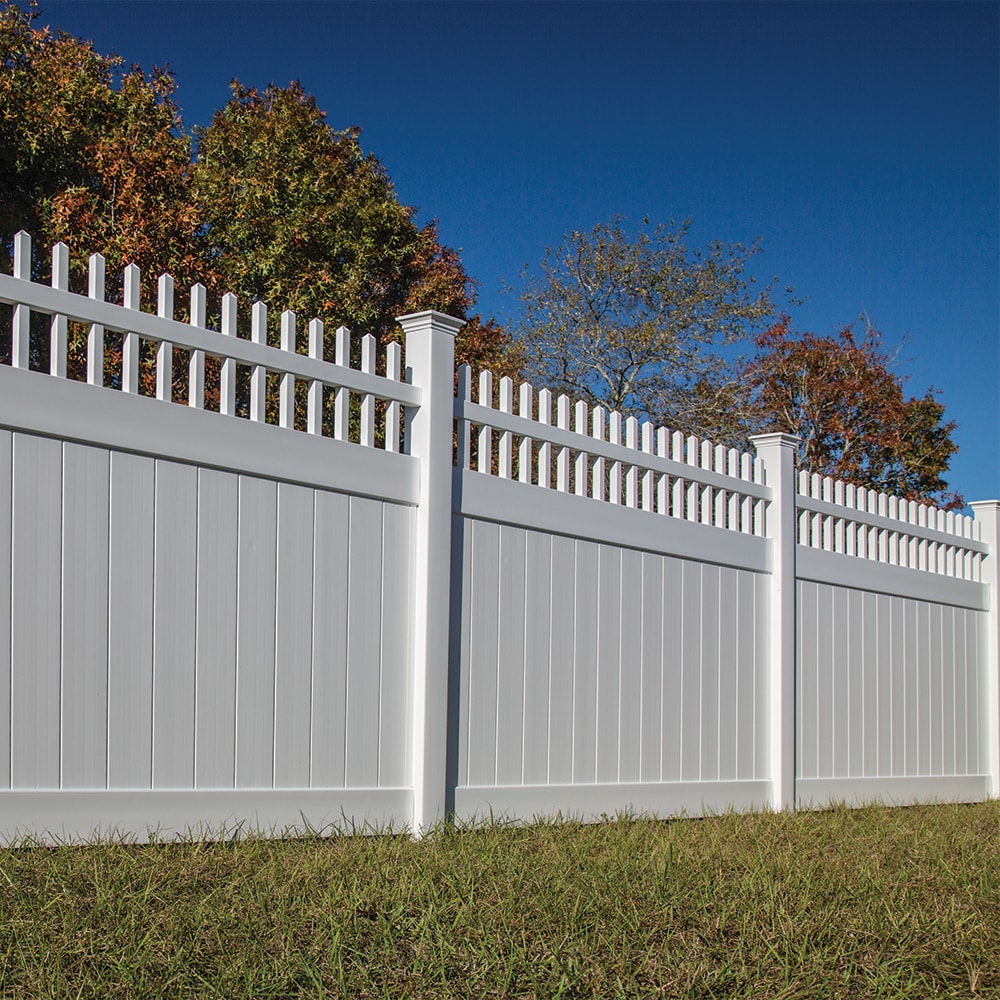 Freedom Wakefield 6-ft H x 8-ft W White Vinyl Fence Panel (Unassembled)