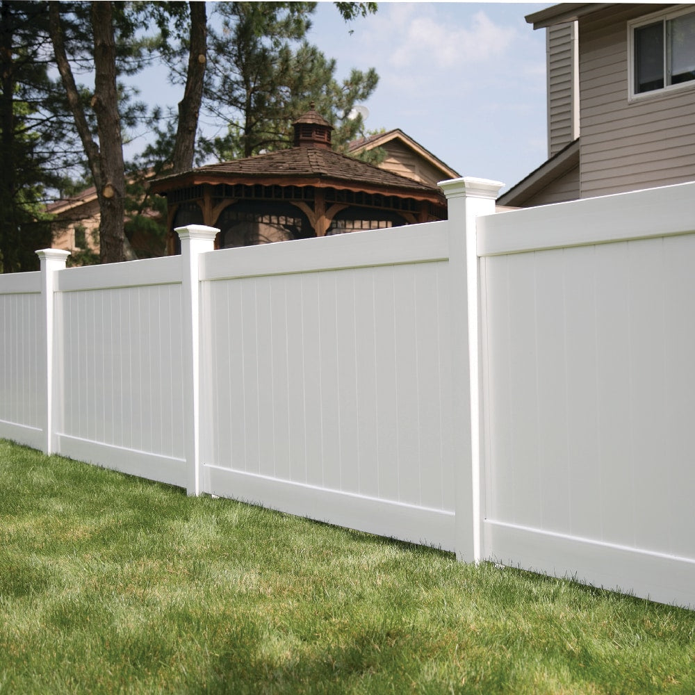 Freedom Bolton 6-ft H x 8-ft W White Privacy Vinyl Fence Panel (Unassembled)