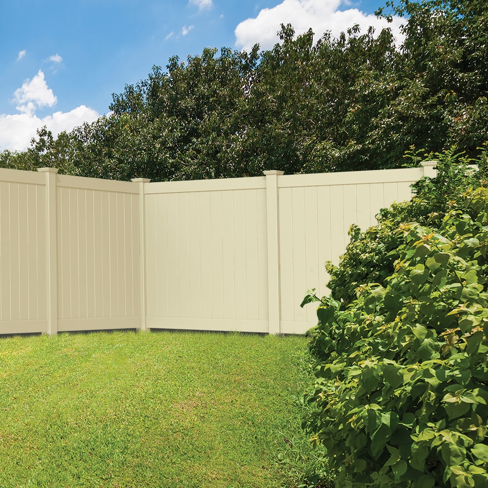 Freedom Hampton 8.5-ft H x 5-in W Sand Vinyl Line Fence Post (Unassembled)