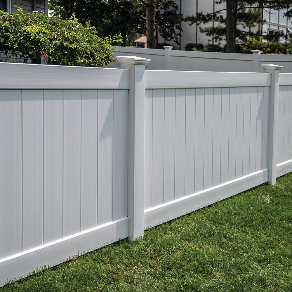 Freedom Bolton 4-ft H x 8-ft W White Privacy Vinyl Fence Panel (Unassembled)