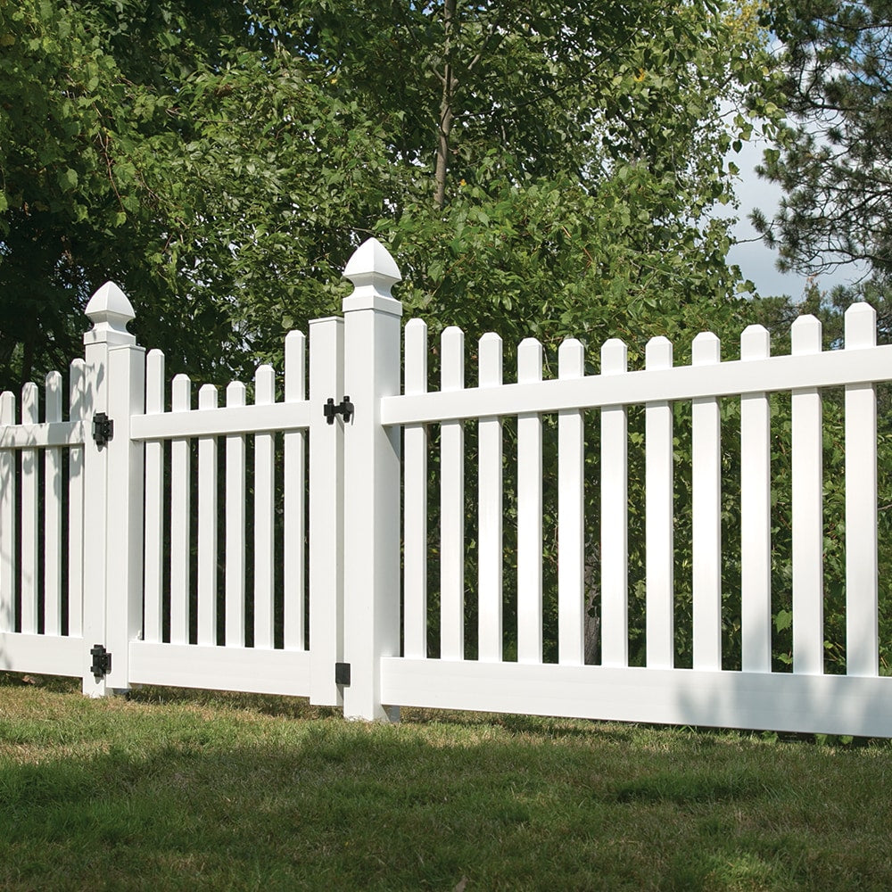 Freedom Lennox 4-ft H x 8-ft W White Vinyl Fence Panel (Unassembled)