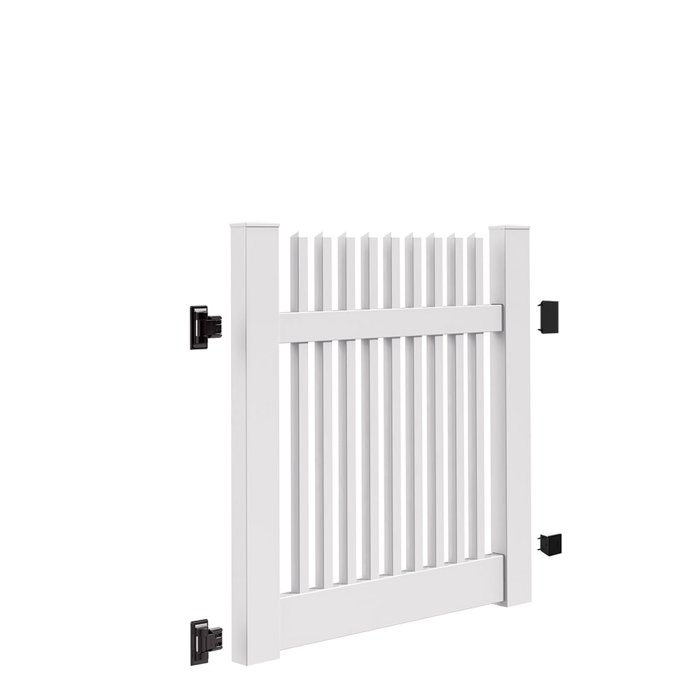 Freedom Keswick 4-ft H x 4-ft W White Vinyl Fence Gate Kit (Unassembled)