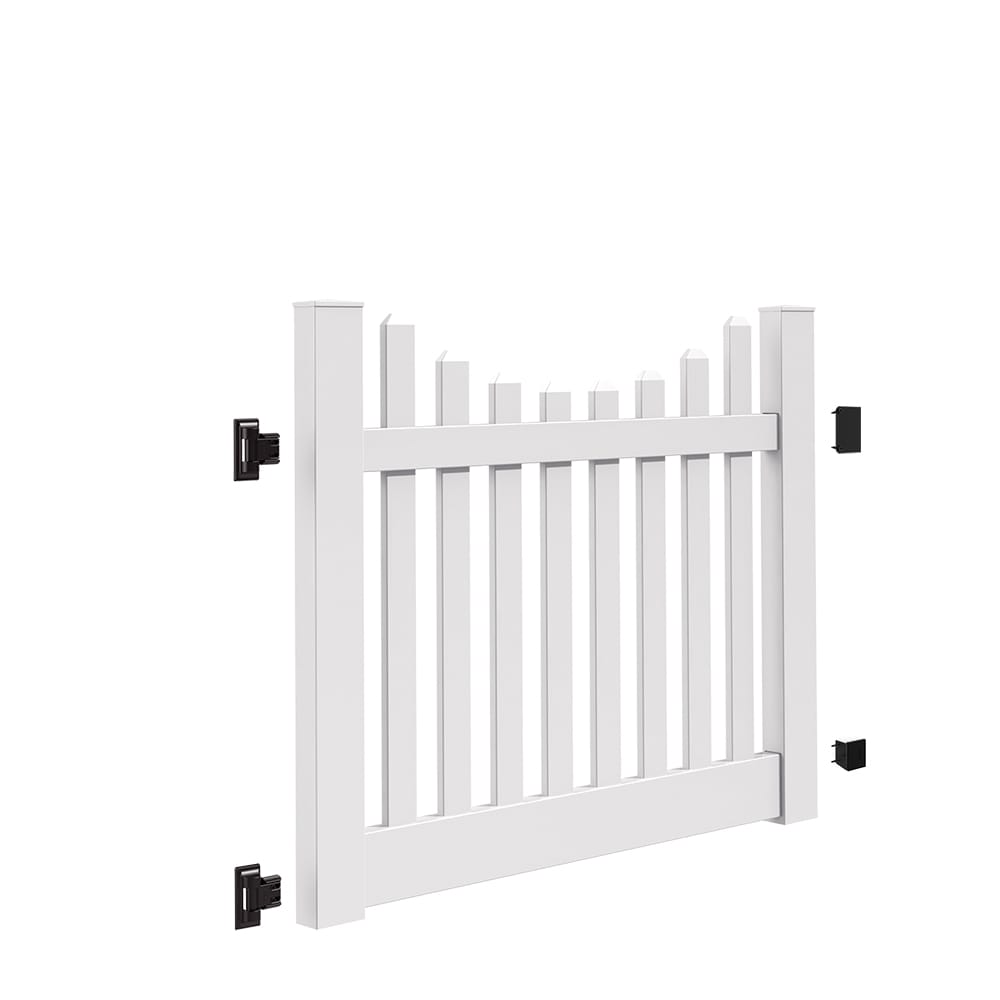 Freedom Lennox 4-ft H x 5-ft W White Vinyl Fence Gate Kit (Unassembled)