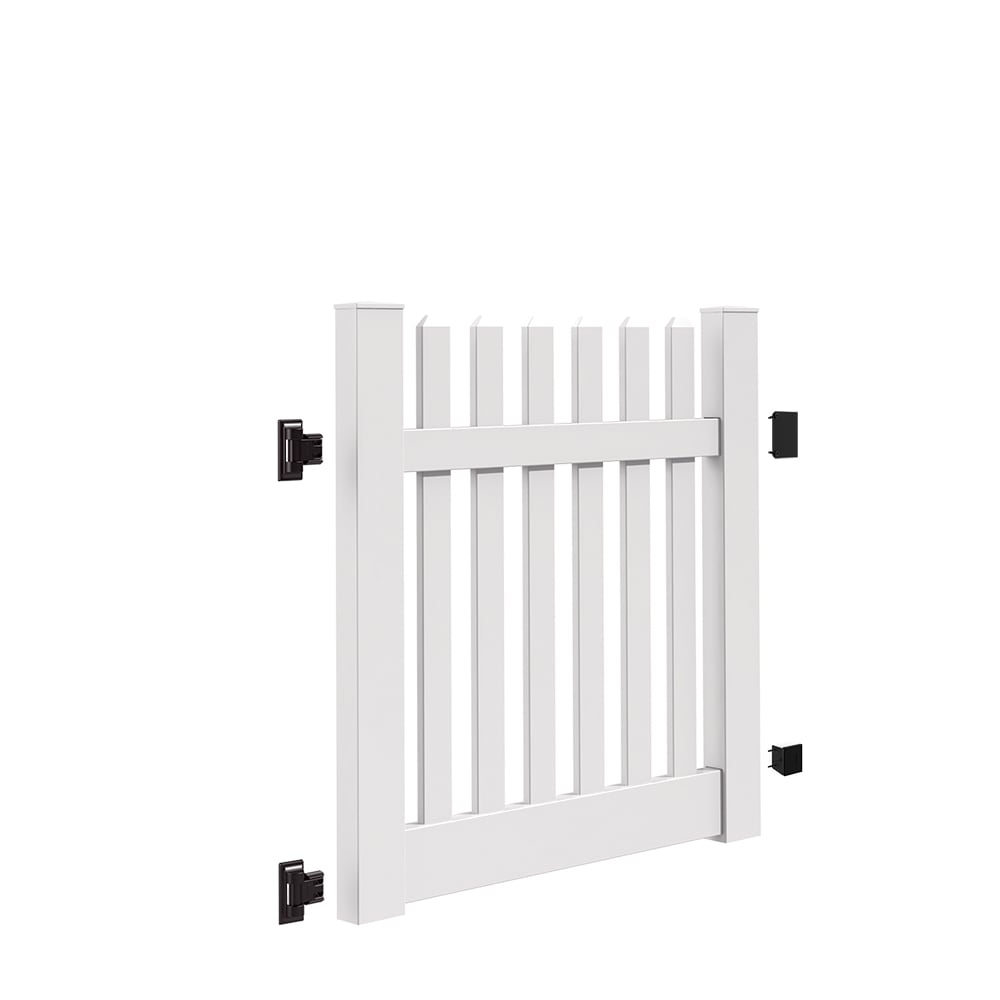 Freedom Lennox 4-ft H x 4-ft W White Vinyl Fence Gate Kit (Unassembled)
