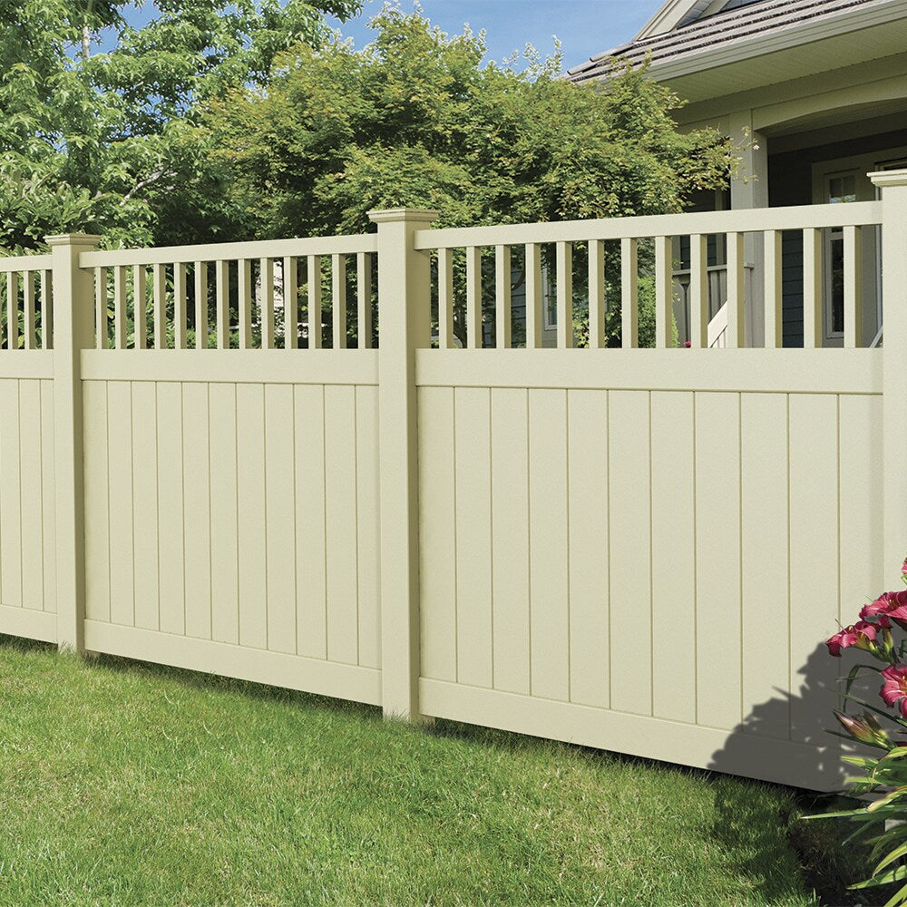 Freedom Bexley 6-ft H x 6-ft W Sand Vinyl Fence Panel (Unassembled)