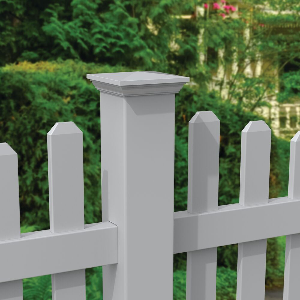 Freedom 5-in W x 5-in L White Vinyl Fence Post Top- Fits Common Post Measurement: 5-in x 5-in