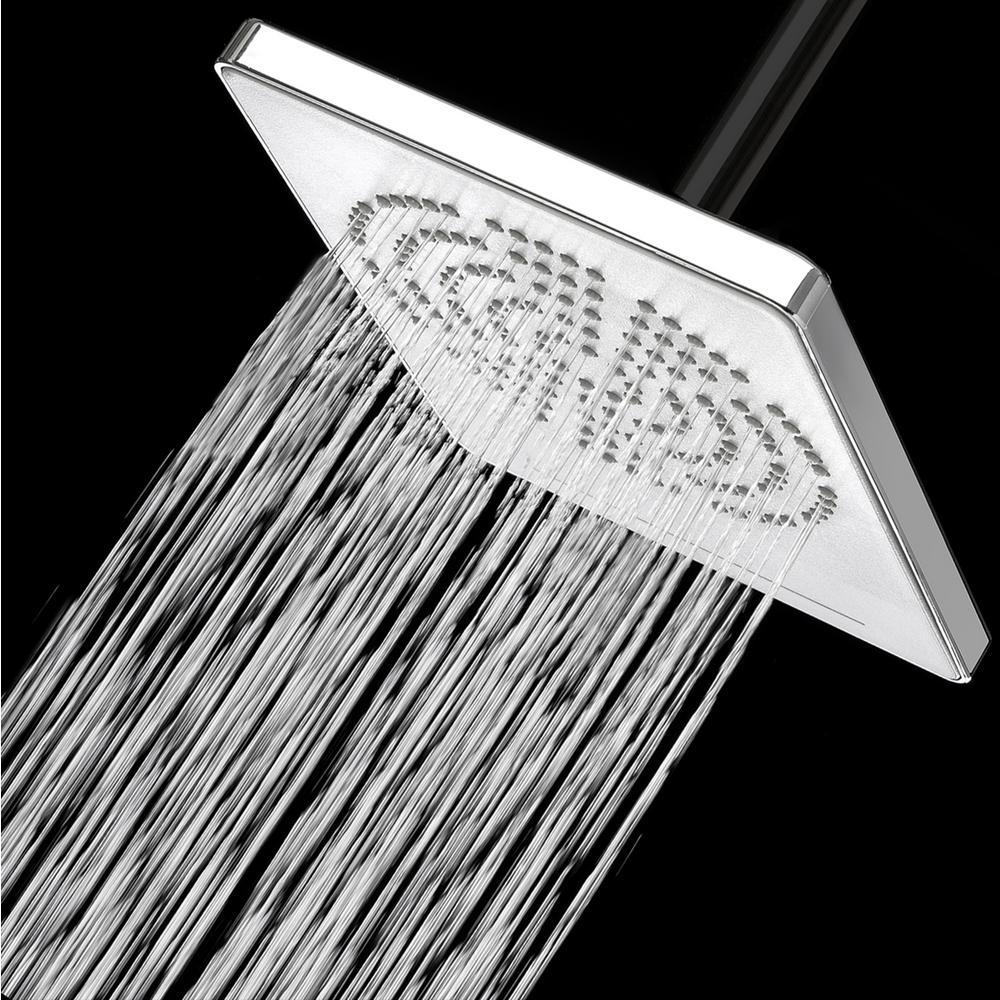 2-Spray 12 in. Single Wall Mount Fixed Waterfall Adjustable Shower Head in Chrome - Super Arbor