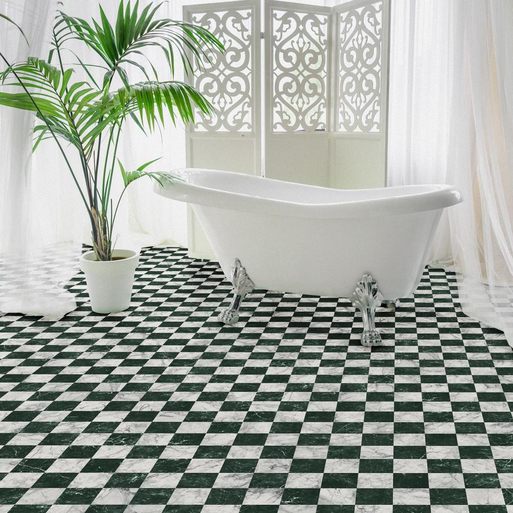 Perfection Floor Tile SodaPop Shoppe Green Marble (16) 20-in x 20-in Water-Resistant Interlocking Luxury Vinyl Tile Flooring, 16.7-sq ft Carton