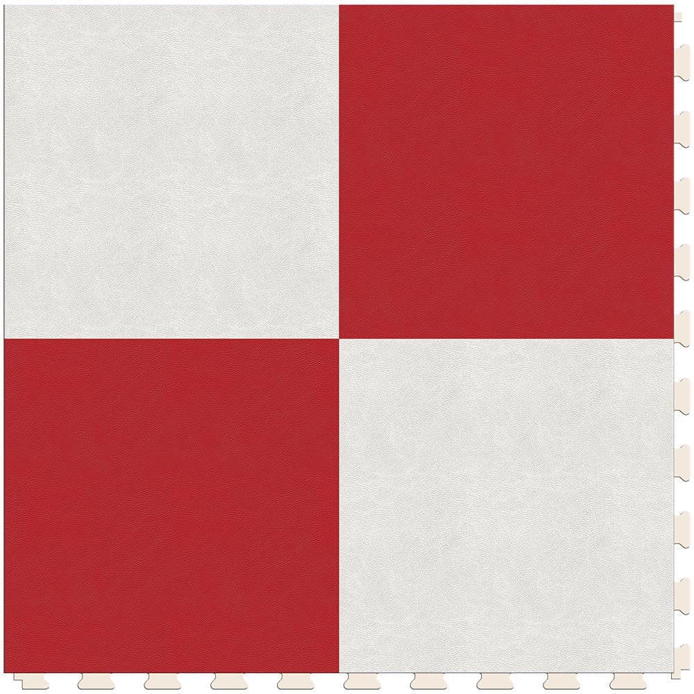 Perfection Floor Tile SodaPop Shoppe Red and White 20-in x 20-in Water Resistant Interlocking Luxury Flooring (16.7-sq ft)