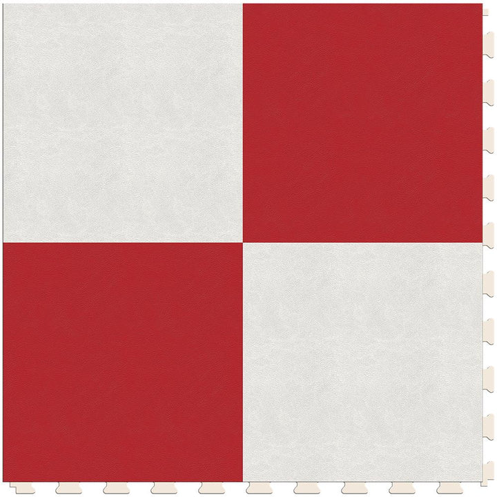 Perfection Floor Tile SodaPop Shoppe Red and White 20-in x 20-in Water Resistant Interlocking Luxury Flooring (16.7-sq ft)
