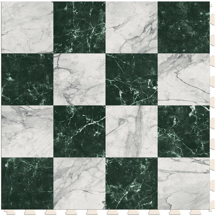 Perfection Floor Tile SodaPop Shoppe Green Marble (16) 20-in x 20-in Water-Resistant Interlocking Luxury Vinyl Tile Flooring, 16.7-sq ft Carton