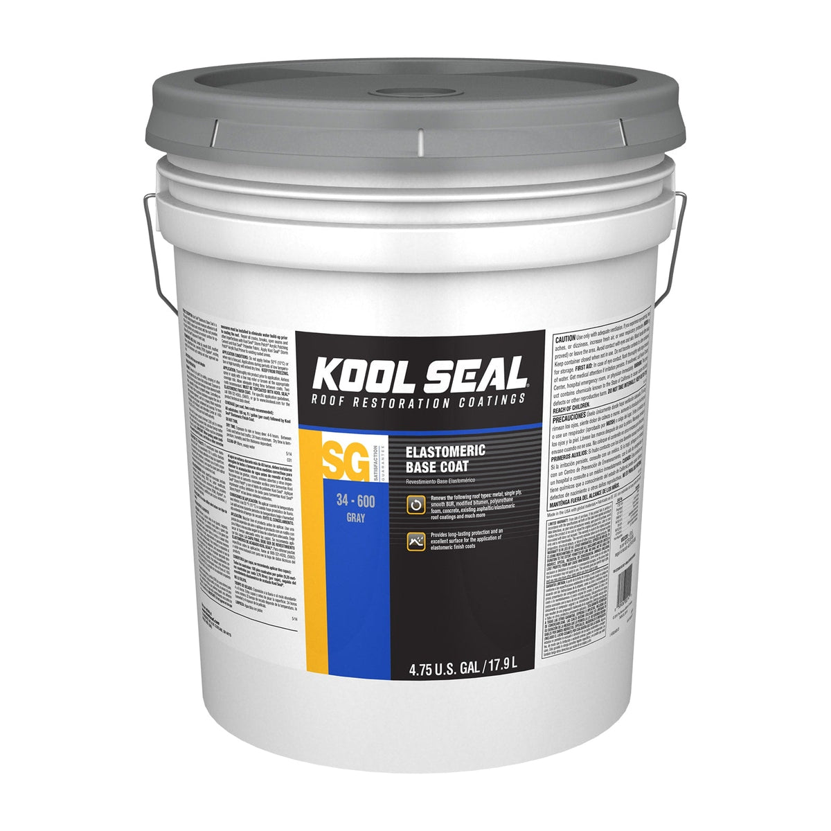 Kool Seal 4.75-Gallon Gray Elastomeric Reflective Roof Coating, Limited Lifetime Warranty (KS0034600-20)
