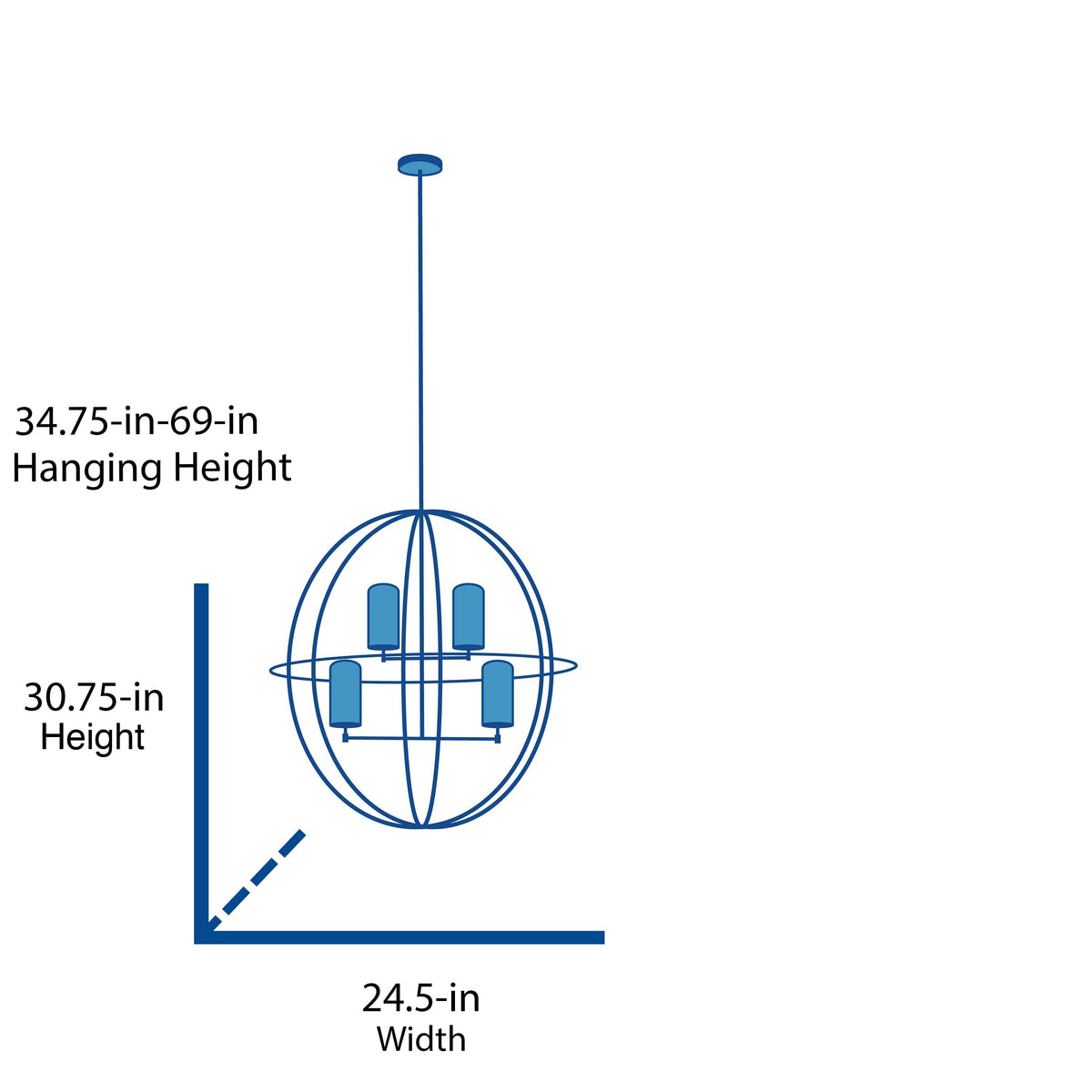 Kichler Winslow 3-Light Black Modern/Contemporary Cage Chandelier