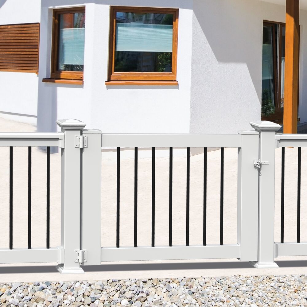Freedom Bella Premier Series 46-1/2-in L x 36-in H White Vinyl Deck Railing Gate (Assembly Required)