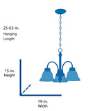 Project Source Fallsbrook 3-Light Brushed Nickel Traditional Chandelier with Etched Glass