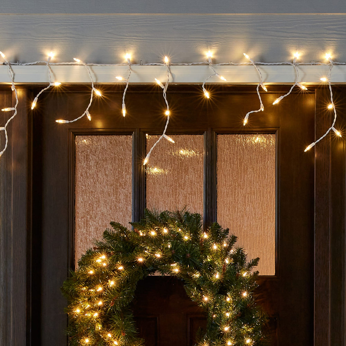 GE StayBright 300-Count Constant White Mini LED Plug-In Christmas Icicle Lights