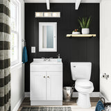 Project Source 24.5-in True White Single Sink Bathroom Vanity with White Cultured Marble Top, Dover Collection