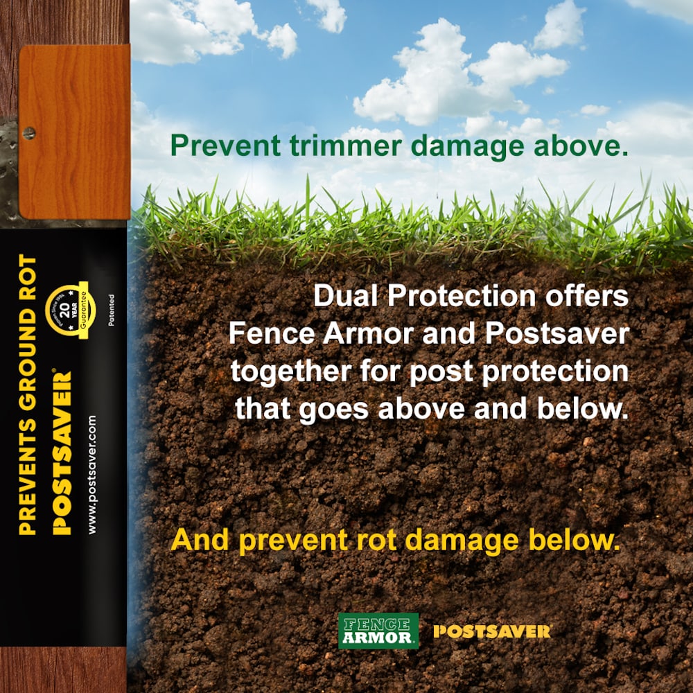 Postsaver Rot Protection Post Wrap and Tack 180-in Black/Green Composite Post Sleeve For Wood Fence