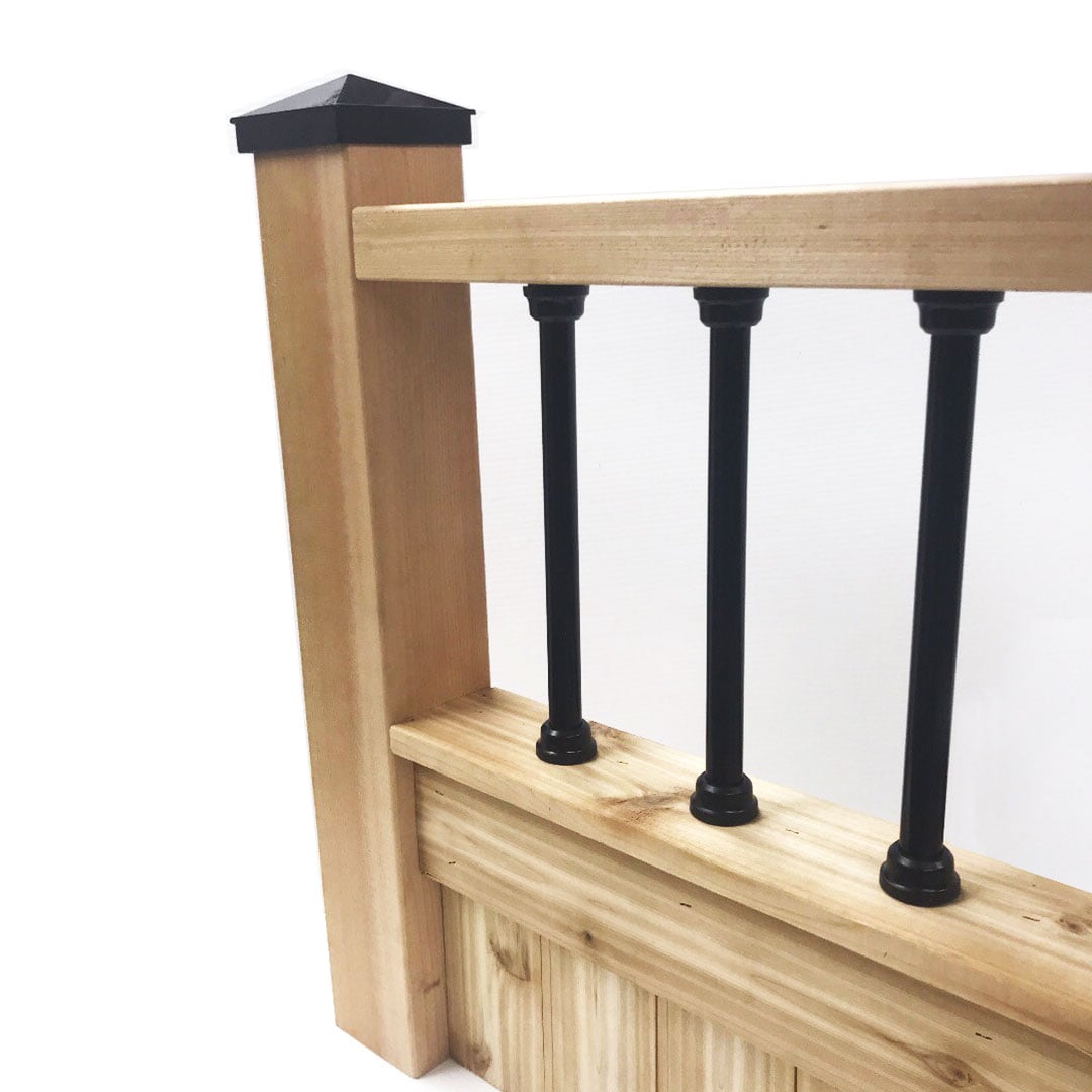 TITAN BUILDING PRODUCTS Aluminum Fence Topper Baluster 0.75-in Powder Coated Black Metal Top Rail For Wood Fence