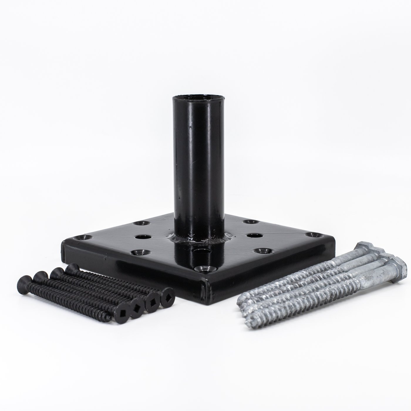 TITAN BUILDING PRODUCTS 4-in x 4-in Powder Coated Black Painted Galvanized Steel Deck Post Stabilizer