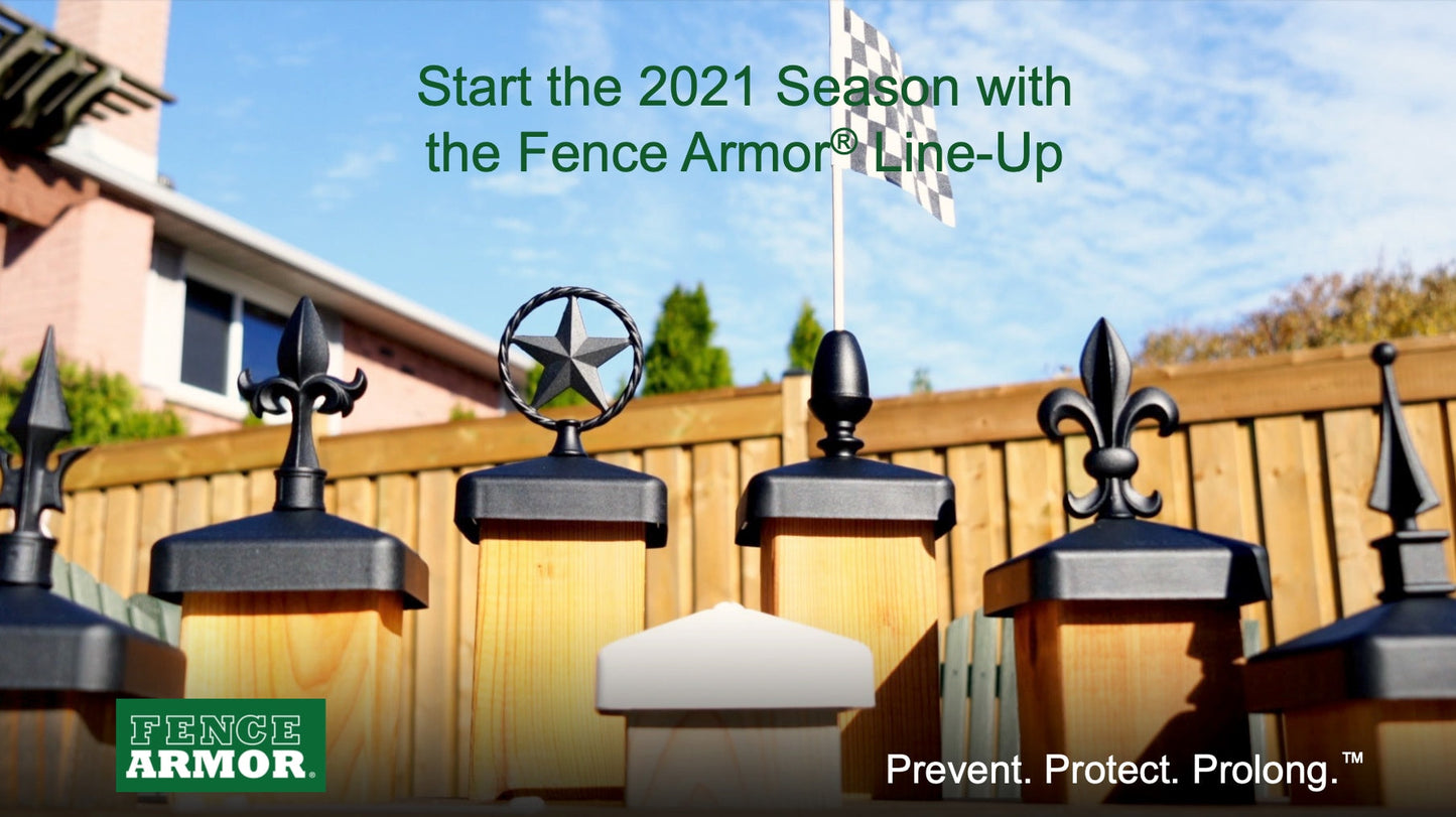 Fence Armor 4-in x 4-in Post Cap Powder Coated Black Metal Deck Post Cap