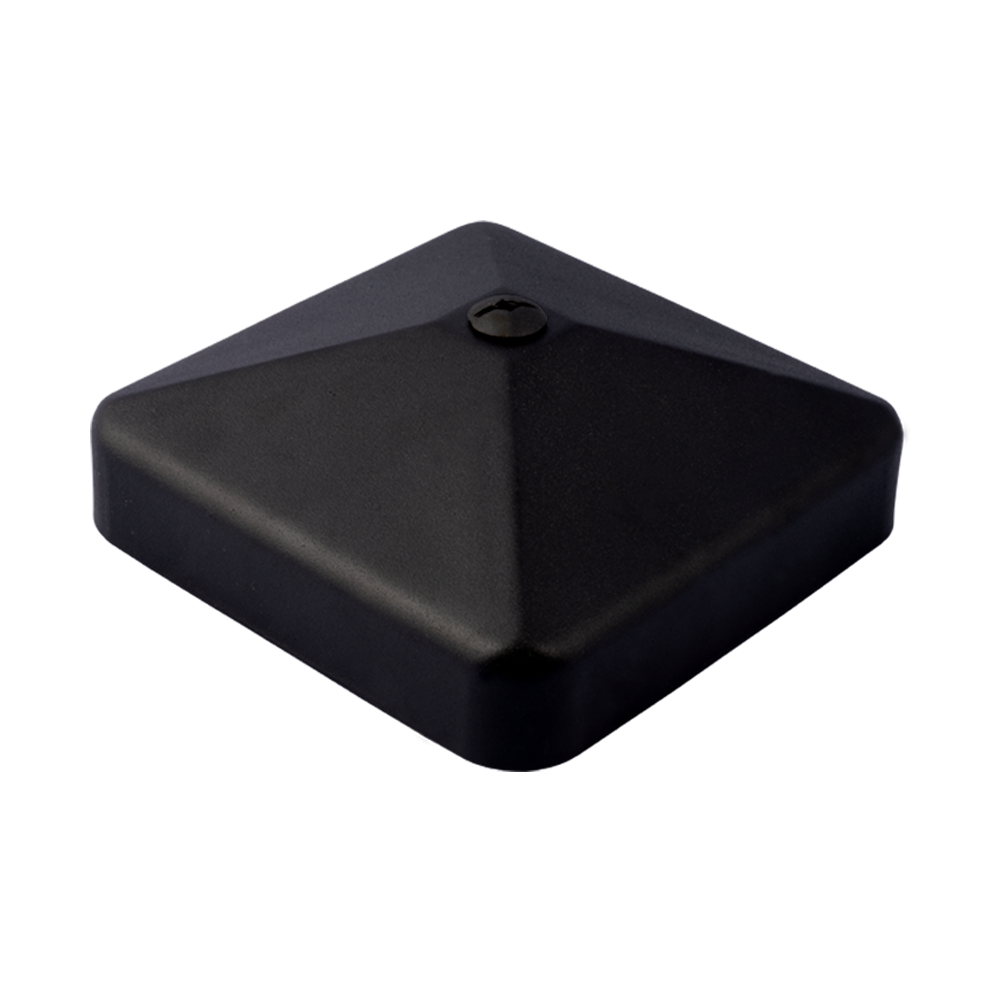 Fence Armor 4-in x 4-in Post Cap Powder Coated Black Metal Deck Post Cap