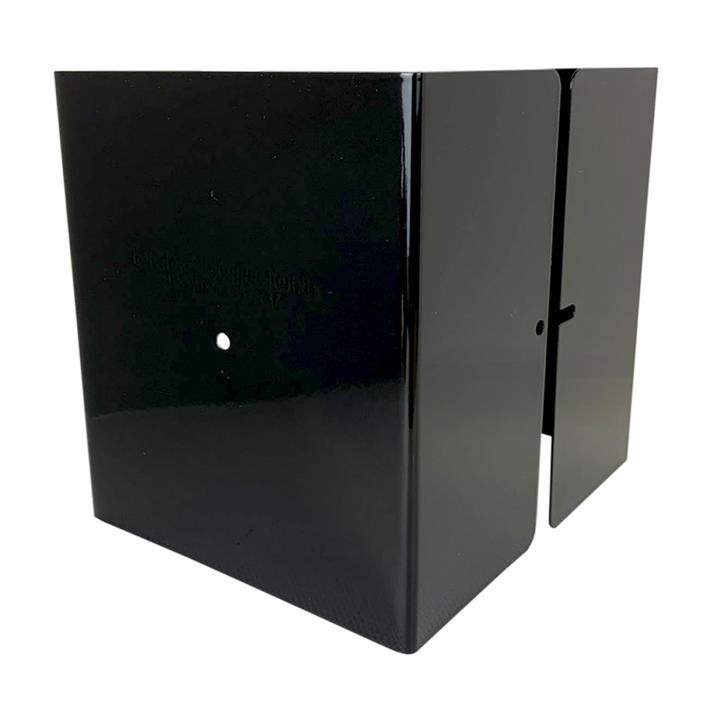 Fence Armor Pro Protection Post Guard 6-in Powder Coated Black Galvanized Steel Bracket For Multiple Fence Types