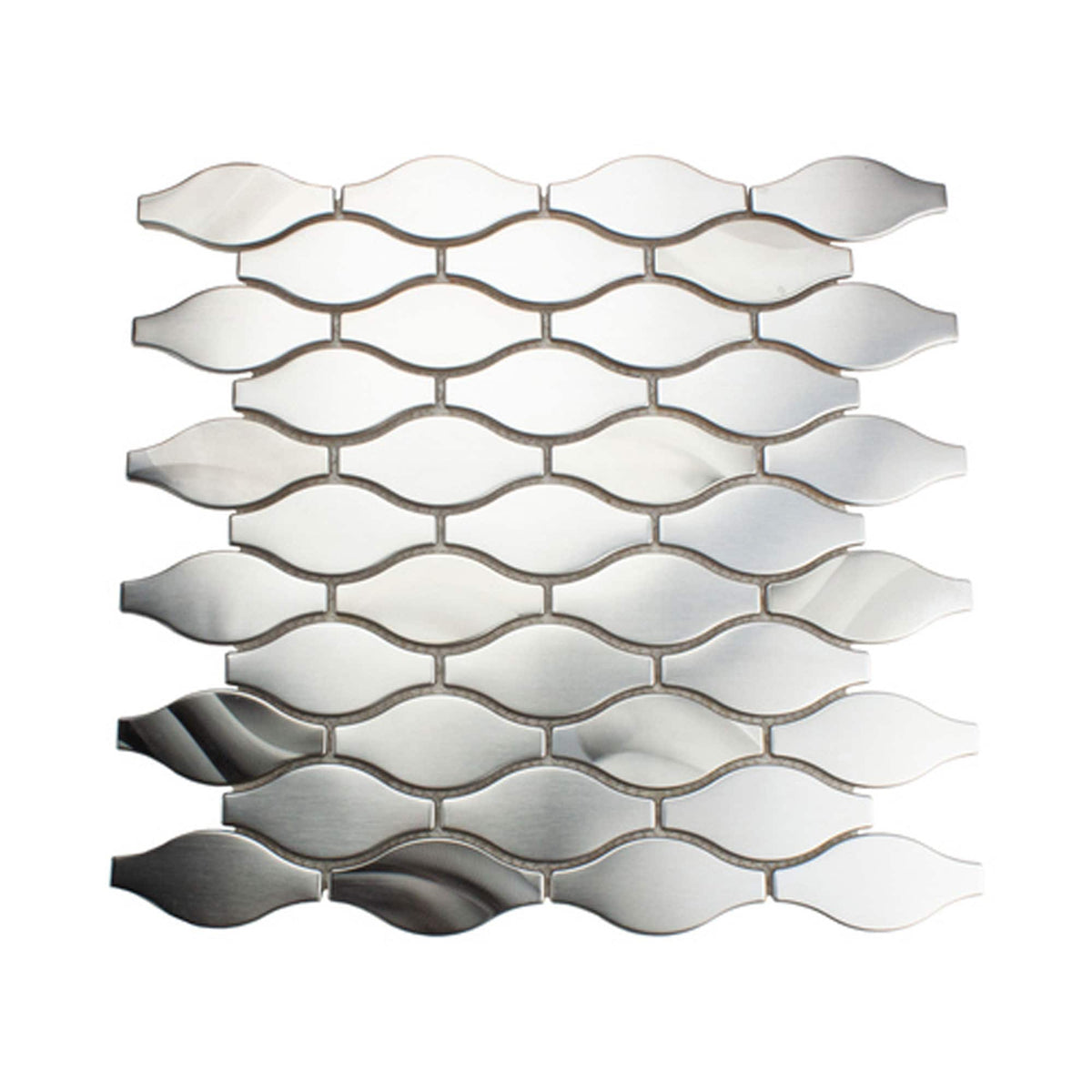 Giorbello (Sample) Travel Series Silver 6-in x 6-in Satin Metal Brick Mosaic Wall Tile