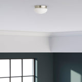 Project Source 9.25-in Brushed Nickel Traditional Flush Mount Light