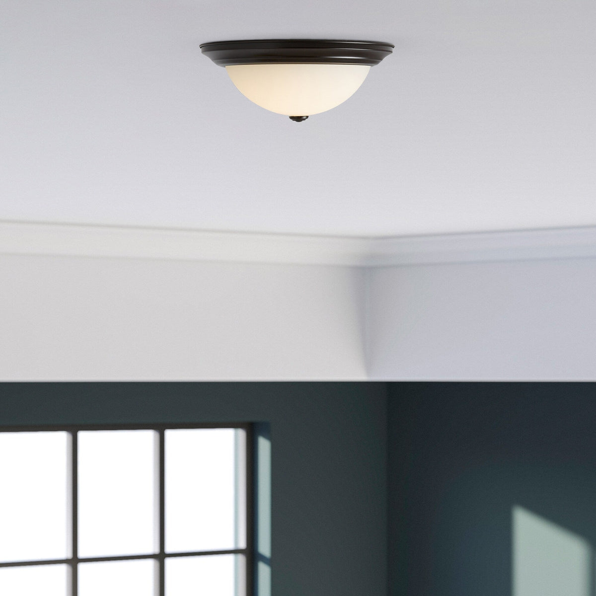 Project Source 2-Pack 13-in Bronze Transitional Integrated LED Flush Mount Ceiling Light, ENERGY STAR