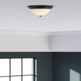 Project Source 2-Pack 13-in Bronze Transitional Integrated LED Flush Mount Ceiling Light, ENERGY STAR