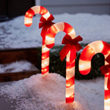 GE 3-Pack Incandescent Plug-In Candy Cane Christmas Pathway Markers, 20-in, White Lights